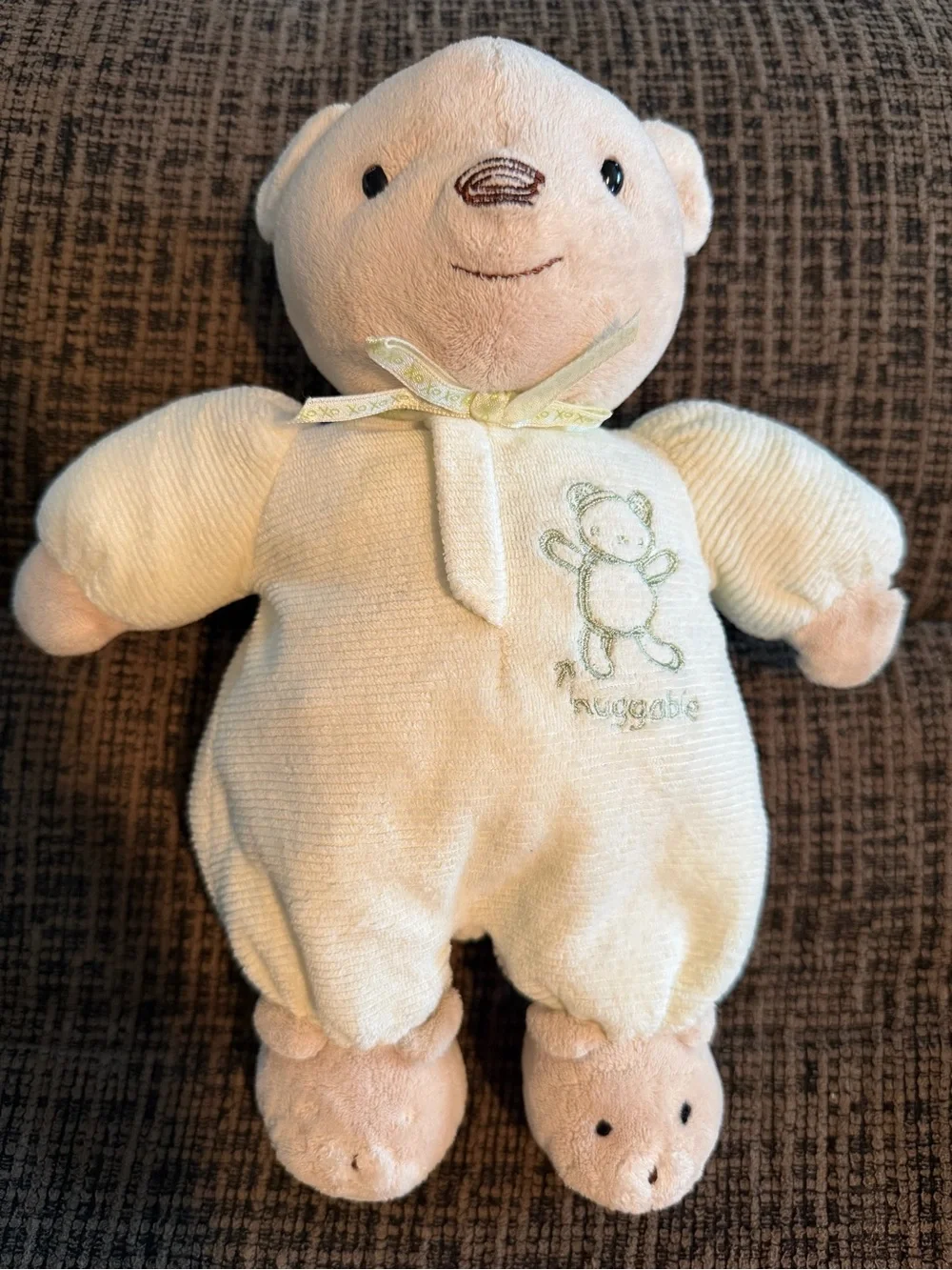 Carter's Baby Unisex Plush Teddy Bear Pale Green Inner Rattle Toy Lovey
